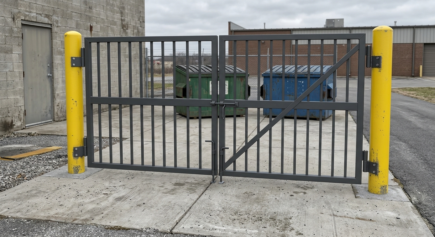 Dumpster Gate + Bollards